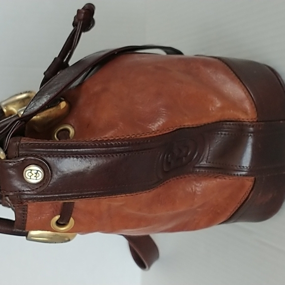 Marino Orlandi Italian Leather Vintage Bucket Bag Shoulder Tote Crossbody - Picture 6 of 16